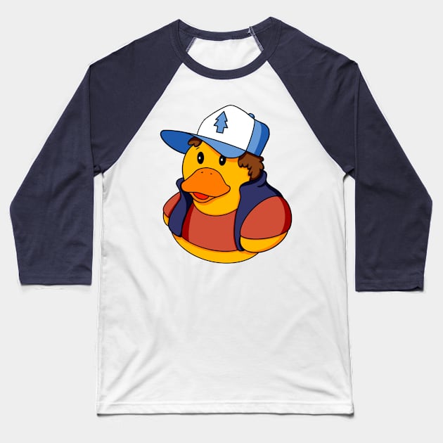 Dipper Pines Rubber Duck Baseball T-Shirt by Alisha Ober Designs